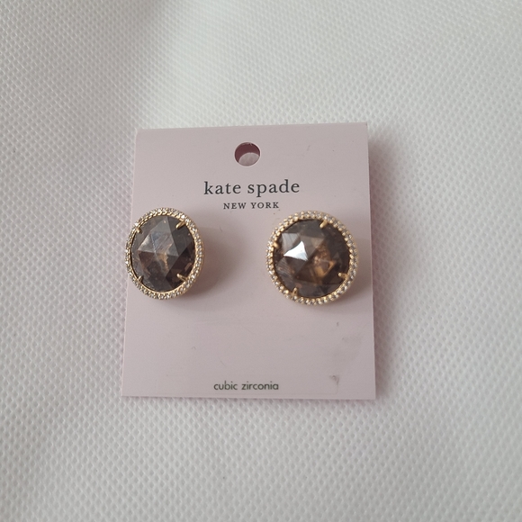 SOLD!!Kate Spade Women's She Has Spark Gold Quartz Earrings - Picture 4 of 7